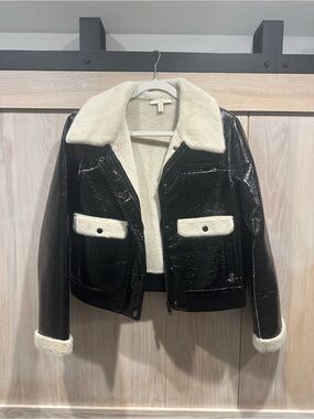 Adrienne Landau Faux Mink Trimmed Jacket